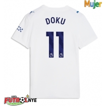 Camiseta Manchester City Jeremy Doku #11 Tercera Equipación para mujer 2026-27 manga corta